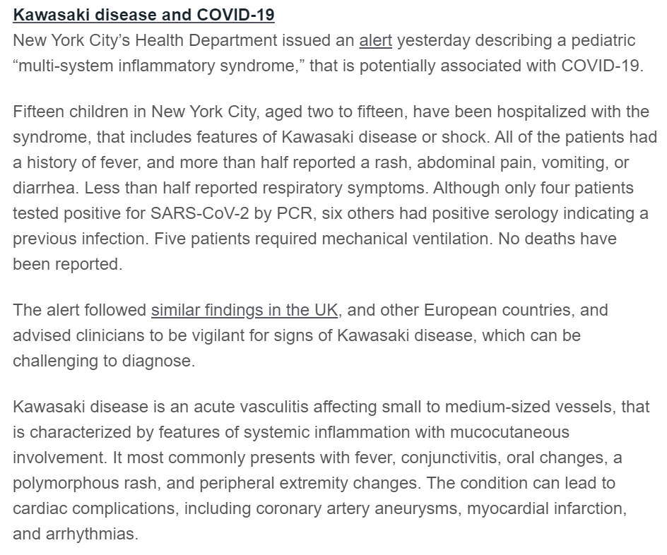 Kawasaki disease COVID 19